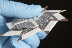 This new disposable battery, developed at Binghamton University, folds like an origami ninja star and could power biosensors and other small devices for use in challenging field conditions.