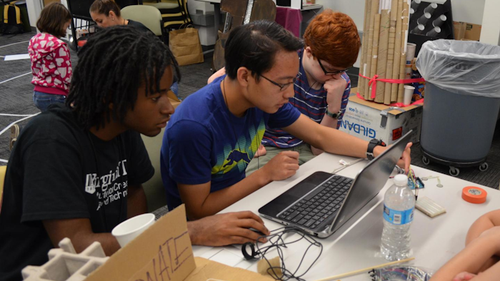 Providing outreach opportunities for K-12 students, such as maker camps where students prototype and build musical instruments using upcycled materials, computer programs, electronic sensors, and microprocessors, is an important component of Virginia Tech's project to radically expand pathways in the professional formation of engineers.