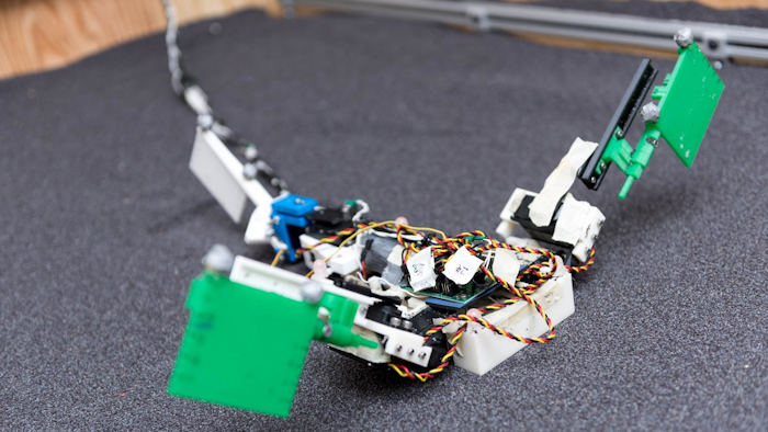 MuddyBot robot uses the locomotion principles of the African mudskipper fish to move through granular materials.