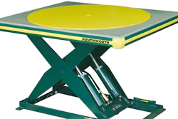 Flush-Mount Turntable Lifts from Southworth Products can be lowered as close to the floor as lifts without a turntable.
