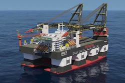 Sleipnir will be equipped with two cranes, each boasting a lifting capacity of 10,000 tons, and will be used for offshore construction and heavy lifting.