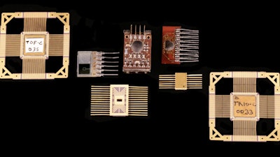 The largest chip in the family of ASICs is barely the size of a saltine cracker. These microchips have been radiation-hardened to withstand the harsh radiation environments in space.