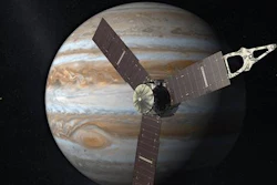 This artist's rendering provided by NASA and JPL-Caltech shows the Juno spacecraft above the planet Jupiter. Five years after its launch from Earth, Juno is scheduled to go into orbit around the gas giant on Monday, July 4, 2016.