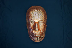 A computational design tool created a pattern of perforations that enabled a flat sheet of copper to form a 3D mask. This tool could be used to explore the possibilities of materials that stretch uniformly.