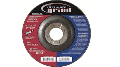 The Ultimate Grind grinding wheel from United Abrasives.