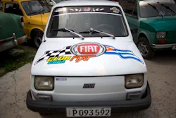 Fiat Polski 126p's from the Club Fiat Cuba, stand in a garage in Havana, Cuba, Tuesday, August 10, 2016. The half-ton, two-cylinder Polish-made hatchback, the Fiat 126p was forgotten by most people after the fall of the Berlin Wall. Decades later, the car lovingly known as the Polski is basking in a Cuban revival.