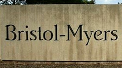 In this June 15 2005 file photo, a sign stands in front of the Bristol-Myers Squibb Company's headquarters in Lawrence Township, N.J. Bristol-Myers Squibb Co.’s blockbuster cancer treatment Opdivo failed a key study focusing on its use as a lone treatment for lung cancer, prompting a stock plunge, Friday, Aug. 5, 2016. The drug is already approved as a treatment for melanoma, kidney cancer and lung cancer following chemotherapy.