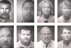 This combination of undated booking photos provided by the Michigan Attorney General's Office on Friday, Aug. 19, 2016 shows current and former state employees under prosecution for their role in Flint, Mich.’s lead-contaminated water crisis. First row from left are Patrick Cook, Michael Glasgow, Corinne Miller, Nancy Peeler. Second row from left, are Michael Prysby, Adam Rosenthal, Robert Scott and Liane Shekter-Smith.