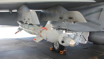 The two Mk-82 (500-lb.) inert warheads, fitted with Dual Mode Plus guidance kits.