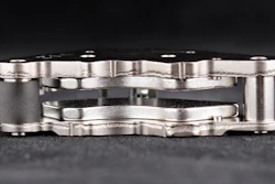 Rare earth magnet assembly recovered from a used hard drive.