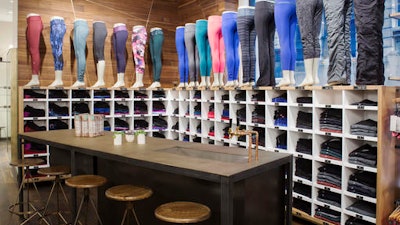 This December 2015 photo provided by Lululemon shows clothing displayed at Lululemon's Flatiron flagship store in New York. After a couple of tough years, the company known for yoga wear is enjoying a rebound in sales and CEO Laurent Potdevin is optimistic that Lululemon can keep the momentum going.