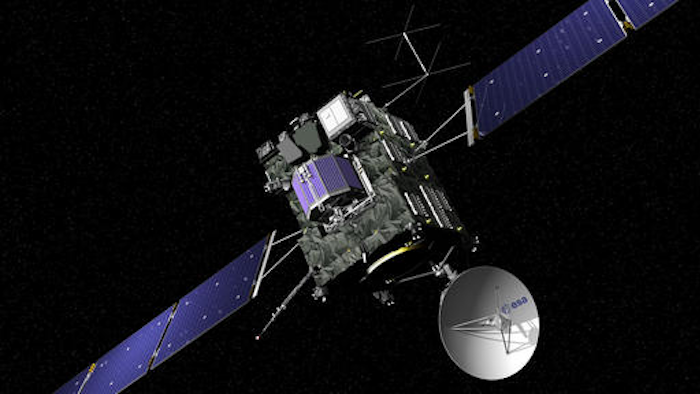 The artist impression provided on the website of the European Space Agency ESA on Sept. 29, 2016 shows ESA's Rosetta cometary probe. The spacecraft will be crash landed on Comet 67P/Churyumov-Gerasimenko Sept. 30, 2016.