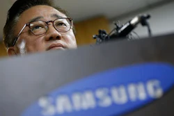 Koh Dong-jin, president of Samsung Electronics' mobile business, speaks at a news conference in Seoul, South Korea, Friday, Sept. 2, 2016. Samsung suspended sales of its Galaxy Note 7 smartphone on Friday, just two weeks after the flagship phone's launch, after finding batteries of some of the gadgets exploded while they were charging. Koh said customers who already bought Note 7s will be able to swap them for new smartphones, regardless of when they purchased them.