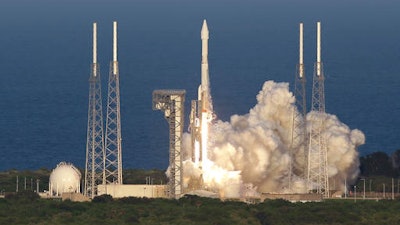 A United Launch Alliance Atlas V rocket carrying the Origins, Spectral Interpretation, Resource Identification, Security-Regolith Explorer (OSIRIS-REx) spacecraft lifts off from launch complex 41 at the Cape Canaveral Air Force Station, Thursday, Sept. 8, 2016, in Cape Canaveral, Fla. Osiris-Rex will travel to asteroid Bennu, collect ground samples, then haul them back to Earth.