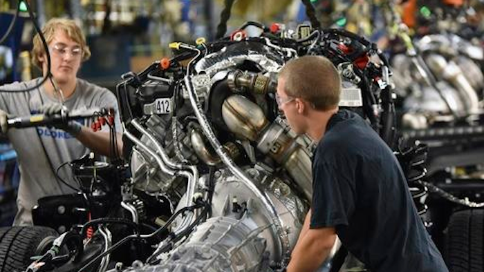 United Auto Workers assemble a 2017 Ford F-Series Super Duty truck at the Kentucky Truck Plant in Louisville, Ky. On Friday, Oct. 7, 2016, the U.S. government issues the September jobs report.