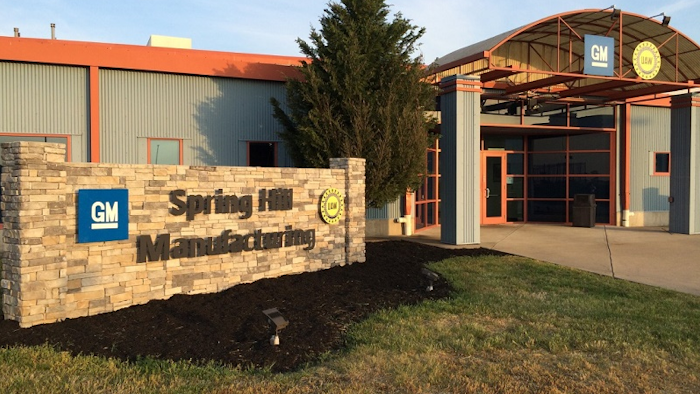 Entrance to the Visitors Center at General Motors’ Spring Hill Manufacturing complex in Tennessee.