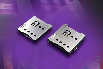 The 5236 Series µSIM memory card connectors from Kyocera Connector Products.