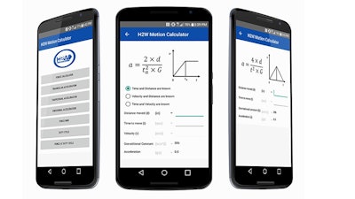 H2W Technologies has developed an Android app that solves linear motion calculations.