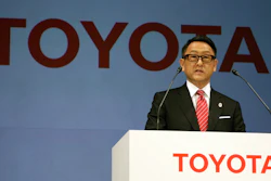 In this file photo, Toyota President and CEO Akio Toyoda speaks during a press conference in Tokyo. Toyota, the world’s top automaker, and Suzuki, a Japanese rival that specializes in tiny vehicles, are partnering. Toyoda said survival depends on such collaborations, and it was not enough for a company to be doing just its own research.