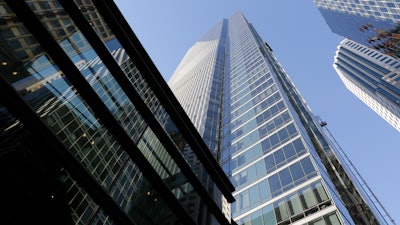 In this photo taken Monday, Sept. 26, 2016, is the Millennium Tower in San Francisco. The 58-story building has gained notoriety in recent weeks as the 'leaning tower of San Francisco.' The sleek, mirrored high-rise that opened in 2009 as a haven for the city's well-heeled has sunk 16 inches and is leaning at least 2 inches toward other skyscrapers in the crowded downtown financial district.