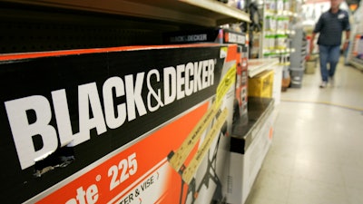 In this file photo, a Black & Decker Workmate bench is displayed at a store in Little Rock, AK. Tool company Stanley Black & Decker Inc. is buying Newell Brands' tools division.