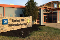Entrance to the Visitors Center at General Motors’ Spring Hill Manufacturing complex in Tennessee.