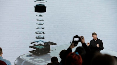 Brian Rakowski, Google vice president of product management, talks about the camera in the new Google Pixel phone during a product event, Tuesday, Oct. 4, 2016, in San Francisco.
