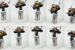 The thrust-producing mechanism of the robot’s leg is an actuated prismatic joint, called a linear elastic actuator in parallel (LEAP).