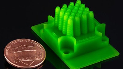 A new microencapsulation technique yields particles of very consistent size, while also affording a high rate of production. The device, pictured here, that produces the spheres was itself manufactured with an affordable commercial 3-D printer.