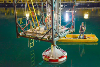 The largest model-scale wave energy testing of its kind is being performed by Sandia National Laboratories at the Navy's Maneuvering and Sea Keeping facility at the Carderock Division in Bethesda, Maryland.