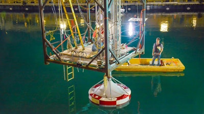 The largest model-scale wave energy testing of its kind is being performed by Sandia National Laboratories at the Navy's Maneuvering and Sea Keeping facility at the Carderock Division in Bethesda, Maryland.