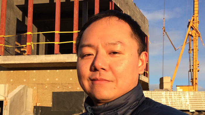 Zejun Hu, scientist at the Polar Research Institute of China, stands outside the construction site of the Aurora Observatory, a research facility to study the Northern Lights, in Karholl, northern Iceland. Funded by China's Polar Research Institute, the facility will house Chinese, Icelandic and international scientists when it opens next year.