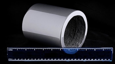 This isotropic, neodymium-iron-boron bonded permanent magnet was 3-D-printed at DOE's Manufacturing Demonstration Facility at Oak Ridge National Laboratory.
