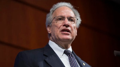 In this May 4, 2016 file photo, National Highway Traffic Safety Administration administrator Mark Rosekind speaks during a news conference to announce the addition of tens of millions of Takata air bag inflators to the largest automotive recall in history in Washington. Honda must do more to track down owners of 300,000 cars with highly dangerous Takata air bag inflators and make sure they are repaired, the nation's top auto safety regulator said Wednesday, Nov. 2.