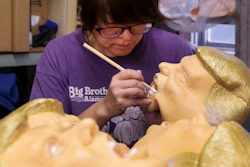 A worker paints a rubber mask depicting President-elect Donald Trump at Ogawa Studio in Saitama, north of Tokyo. Ogawa Studio is working non-stop to catch up with a flood of orders for Trump masks since his election victory one week ago.