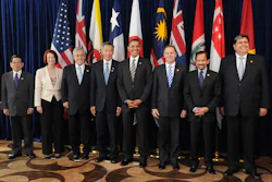 Leaders of nations originally included in the Trans-Pacific Partnership.