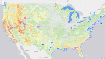 An example of a fire and flood risk map.