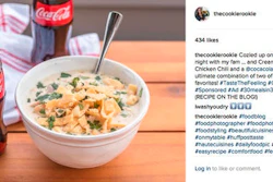 This image provided by Vox Media shows a social media post featuring a bottle of Coca-Cola next to a bowl of chicken chili. Coca-Cola is trying to sell more of its flagship beverage by suggesting the cola can accompany a wide range of meals, rather than just the fast food and pizza with which it’s a mainstay.