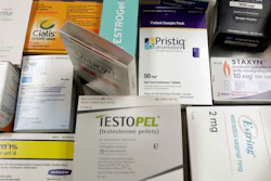 This photo shows a display of prescription medicines for impotence and sexual problems at a doctor's office in San Diego.