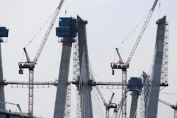 In this Nov. 2, 2016, file photo, construction on the new Tappan Zee Bridge rises above the current bridge as seen from Tarrytown, N.Y. Even as they maneuver for a share of the $1 trillion in spending President-elect Donald Trump promised to rebuild America’s roads, bridges and airports, lobbyists for transportation and utility industries are beginning to wonder whether Trump really meant what he said. From the day he formally entered the presidential race to the moment he declared victory, Trump pledged to rebuild the nation’s aging and inadequate infrastructure.