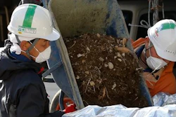 Decommissioning workers clean up the site at Fukushima.