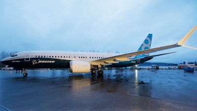 In this file photo, the first Boeing 737 MAX airplane is parked before an employee-only rollout event.