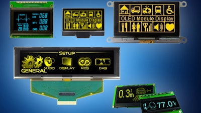 OLED display modules from Vishay Intertechnology.