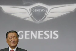 In this Wednesday, Dec. 9, 2015 file photo, Hyundai Motor Co. Chairman Chung Mong-koo attends a press unveiling of Genesis' new model EQ900 in Seoul, South Korea. Chiefs of Samsung Electronics and Hyundai Motor say their businesses face increased uncertainties due to growing protectionism.