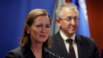 U.S. Attorney Barbara McQuade of the Eastern District of Michigan addresses the media, Friday, Jan. 13, 2017, in Detroit. McQuade announced that Takata Corp. has agreed to plead guilty to a single criminal charge and will pay $1 billion in fines and restitution for a years-long scheme to conceal a deadly defect in its automotive air bag inflators.