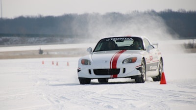 Testing in the Vehicle Dynamics Area at the Transportation Research Center.