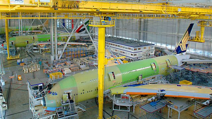 Manual labor dominates the Airbus production line and workers need to be highly skilled.