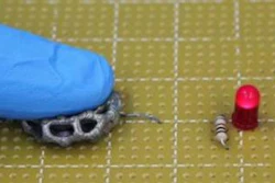 This 3D-printed conductive buckyball can work as an electric switch.