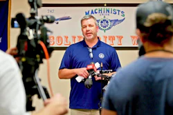 International Association of Machinists organizer Mike Evans speaks to the media at the IAM's office in North Charleston, S.C., Wednesday, Feb. 15, 2017. Production workers at Boeing's South Carolina plant voted Wednesday not to join the Machinists, maintaining southern reluctance toward unionization.