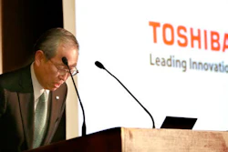 Toshiba Corp. President Satoshi Tsunakawa bows during a press conference at the company's headquarters in Tokyo, Tuesday, Feb. 14, 2017. Japanese electronics and energy giant Toshiba said Tuesday that its chairman is resigning to take responsibility for problems that will result in a 713 billion yen ($6.3 billion) loss in its nuclear business. Toshiba warned, however, that unaudited financial results it announced may change 'by a wide margin.' It earlier delayed reporting its official financial results by a month, citing auditing problems related to the losses in its nuclear business. That sent Toshiba stock tumbling 8 percent in Tokyo trading.